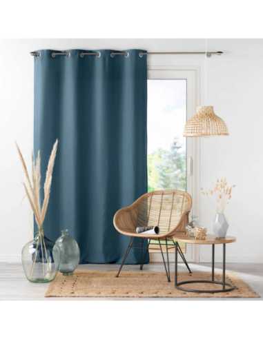 Rideau à œillets 140 x 260 cm Microfibre indigo