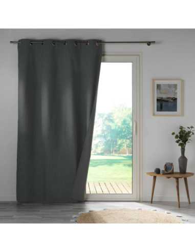 Rideau à œillets 140 x 260 cm Occultant anthracite