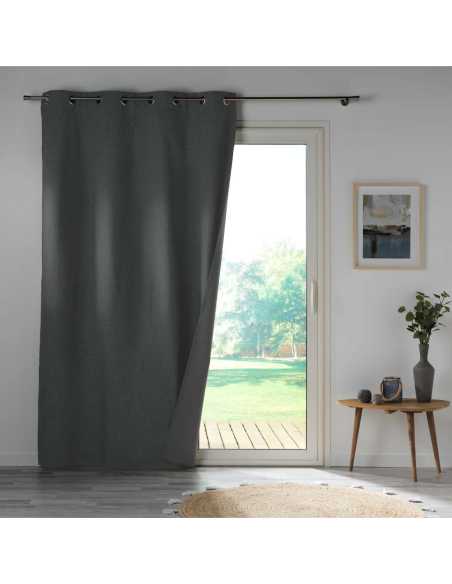 Rideau à œillets 140 x 260 cm Occultant anthracite
