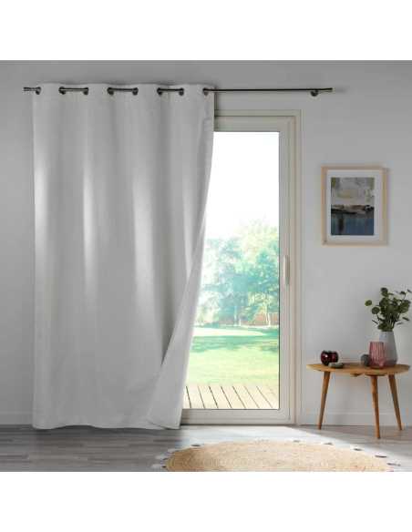 Rideau à œillets 140 x 260 cm Occultant blanc