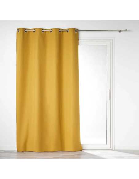 Rideau à œillets 140 x 260 cm Occultant jaune