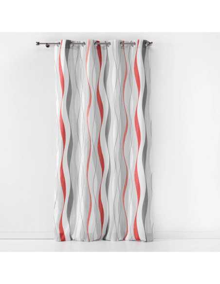 Rideau à œillets 140 x 260 cm Ondulys rouge