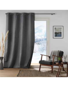 Rideau à œillets 140 x 260 cm Polarine anthracite 2