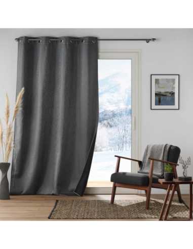 Rideau à œillets 140 x 260 cm Polarine anthracite