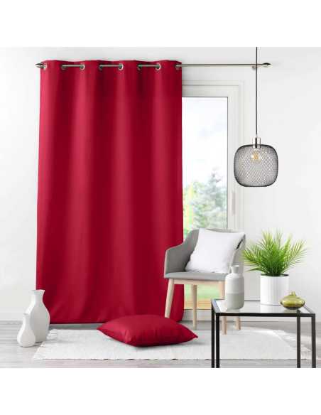 Rideau à œillets 140 x 260 cm Essentiel rouge