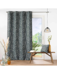 Rideau à œillets 140 x 260 cm Sakura anthracite 2