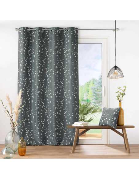 Rideau à œillets 140 x 260 cm Sakura anthracite