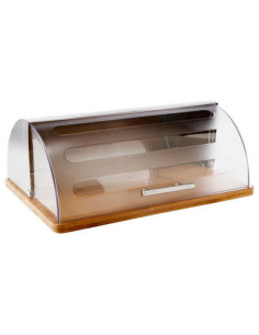 Boîte à pain Inox, plastique et bambou