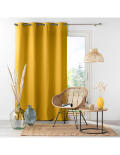 Rideau à œillets 140 x 260 cm Absolu moutarde 2