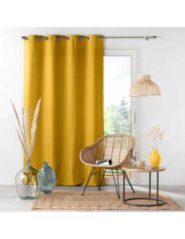 Rideau à œillets 140 x 260 cm Absolu moutarde