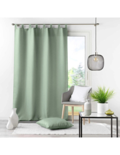 Rideau à passants 140 x 260 cm Essentiel sauge 2