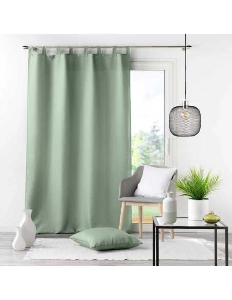 Rideau à passants 140 x 260 cm Essentiel sauge