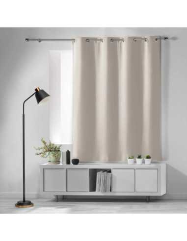 Rideau à œillets 135 x 180 cm Occultant ivoire