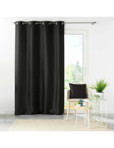 Rideau à œillets 140 x 240 cm Shana noir 2