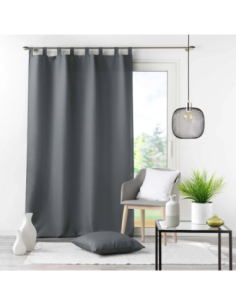 Rideau à passants 140 x 260 cm Essentiel béton 2