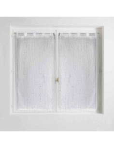 Paire de voilages à passants 2 x 45 x 120 cm Filiane blanc