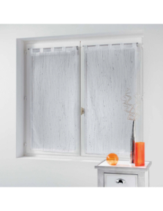 Paire de voilages à passants 2 x 60 x 120 cm Filiane blanc 2