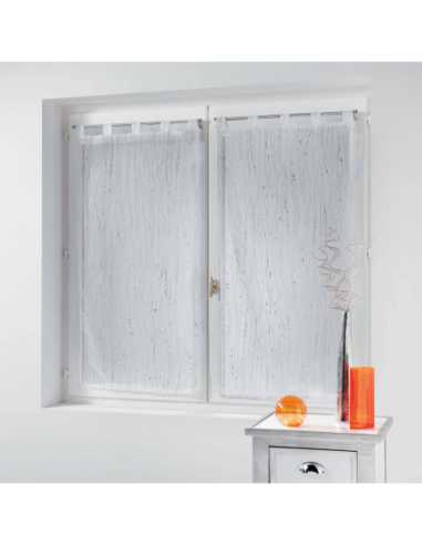 Paire de voilages à passants 2 x 60 x 120 cm Filiane blanc