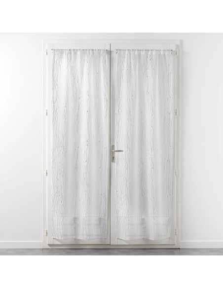 Paire de voilages à passants 2 x 70 x 200 cm Filiane blanc