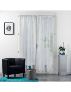 Paire de voilages à passants 2 x 70 x 200 cm Filiane blanc 2