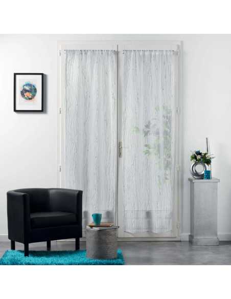 Paire de voilages à passants 2 x 70 x 200 cm Filiane blanc