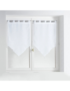 Paire de voilages à passants 2 x 60 x 120 cm Lisséa blanc