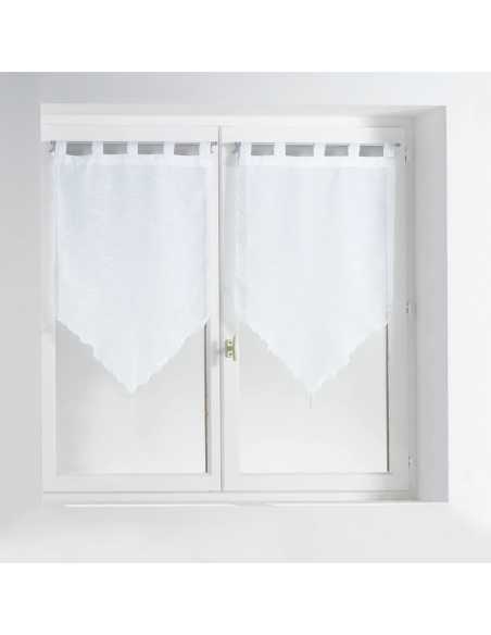Paire de voilages à passants 2 x 60 x 120 cm Lisséa blanc