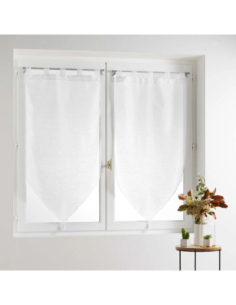 Paire de voilages à passants 2 x 60 x 120 cm Lisséa blanc 2