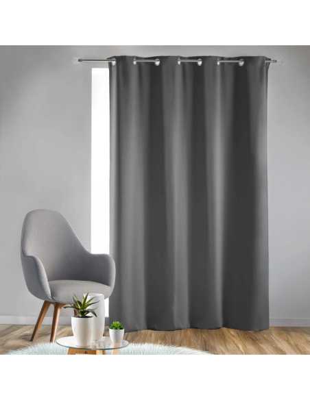 Rideau à œillets 140 x 240 cm Occultant ardoise