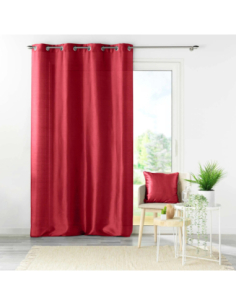 Rideau à œillets 140 x 240 cm Shana rouge 2