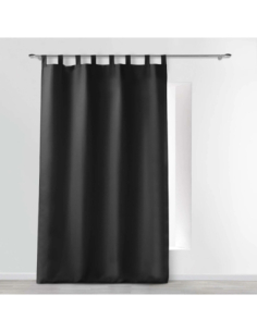 Rideau à passants 140 x 260 cm Essentiel noir