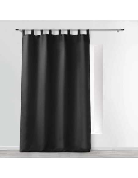 Rideau à passants 140 x 260 cm Essentiel noir