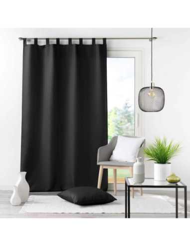 Rideau à passants 140 x 260 cm Essentiel noir