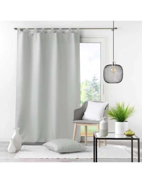 Rideau à passants 140 x 260 cm Essentiel gris