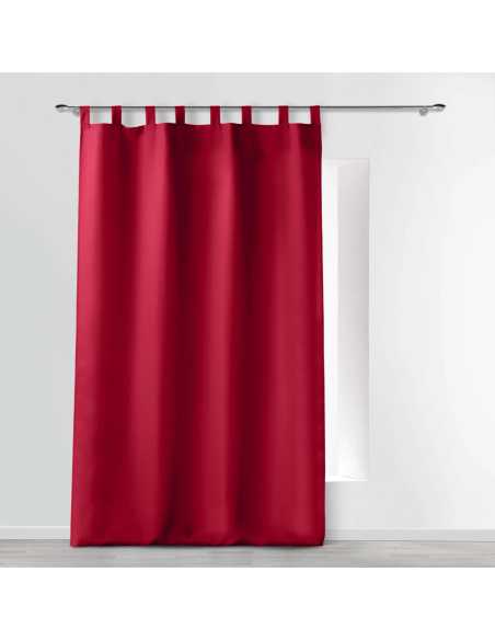 Rideau à passants 140 x 260 cm Essentiel rouge