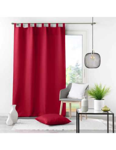Rideau à passants 140 x 260 cm Essentiel rouge