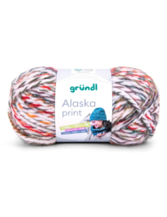 Pelote de laine Alaska Print 100g Blanc/Orange/Rouge 02 – Tricot, crochet, créations DIY