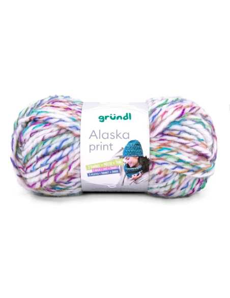 Pelote de laine Alaska Print 100g Blanc/Bleu/Violet 03 – Tricot, crochet, créations DIY