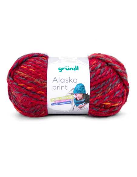Pelote de laine Alaska Print 100g Rouge/Bleu 04 – Tricot, crochet, créations DIY