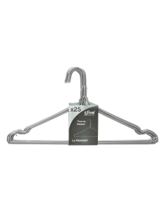 Lot de 25 cintres métal – finition argent ou noir – idéal pressing & dressing