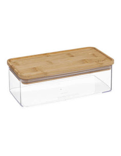 Boîte rectangle plastique et couvercle bambou 1L ESKE