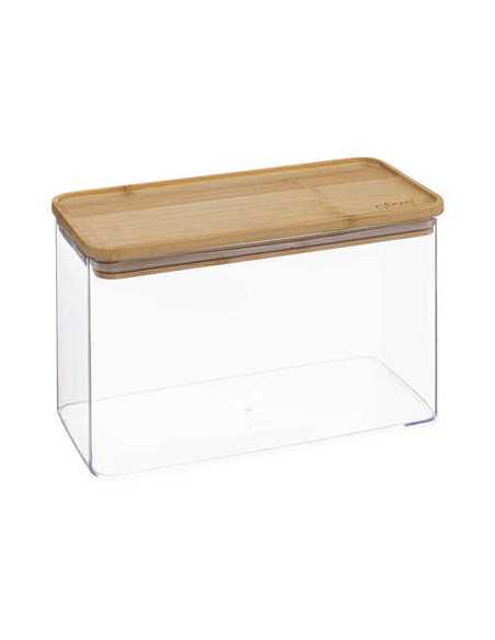 Boîte rectangle plastique et couvercle bambou 2L ESKE