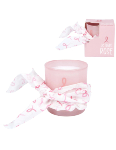 Bougie Parfumée Magnolia avec Chouchou Octobre Rose – Coffret solidaire et élégant