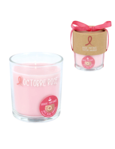Bougie Parfumée Magnolia avec Bijou Octobre Rose – Coffret solidaire élégant