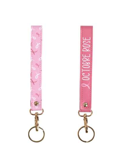 Porte-clés lanière Octobre Rose – Pratique et solidaire