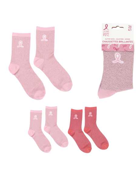 Chaussettes Brillantes Octobre Rose – Confortables et solidaires