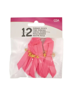 Lot de 12 Rubans Épingles Octobre Rose – Accessoires de soutien et sensibilisation 2