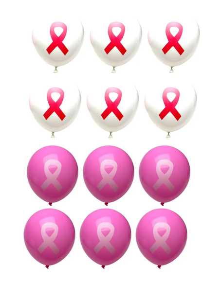 Lot de 12 Ballons Octobre Rose 30 cm – Décoration pour événements de sensibilisation