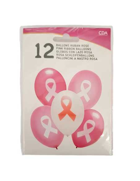Lot de 12 Ballons Octobre Rose 30 cm – Décoration pour événements de sensibilisation