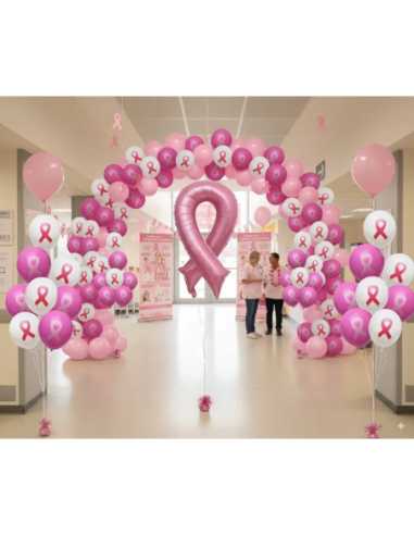 Lot de 12 Ballons Octobre Rose 30 cm – Décoration pour événements de sensibilisation